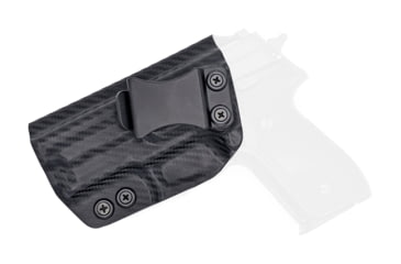 Image of Rounded IWB KYDEX Holster, Sig Sauer P229 w/Rail, Left Hand, Carbon Fiber, SSR-P229WRL-CF-LH-VAR