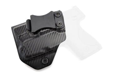 Image of Rounded IWB KYDEX Holster, Smith &amp; Wesson M&amp;P SHIELD 9mm/40SW w/TLR-6, Left Hand, Carbon Fiber, SWN-MPSHIELDTLR6-CF-LH-VAR