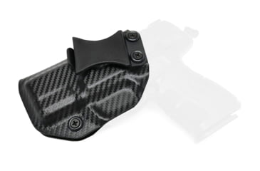 Image of Rounded IWB KYDEX Holster, Springfield XD-E 3.3in 9MM/45ACP, Left Hand, Carbon Fiber Black, SFA-XDE-CF-LH-VAR