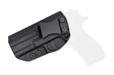 Image of Rounded IWB KYDEX Holster, Taurus TH9/TH40 Full Size, Left Hand, Carbon Fiber, TRS-TH9TH40-CF-LH-VAR