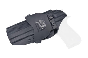 Image of Rounded OWB KYDEX Paddle Holster, Beretta 92FS, Right Hand, Carbon Fiber, BTA-92FS-CF-RH-OWBPDL