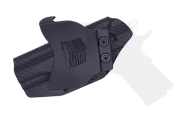 Image of Rounded OWB KYDEX Paddle Holster, Browning 1911 380, Right Hand, Carbon Fiber Black, BRN-1911380-CF-RH-OWBPDL
