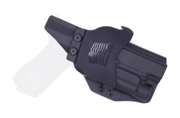 Image of Rounded OWB KYDEX Paddle Holster, Glock 17 19 19X 22 23 31 32 34 35 45 Gen 1-5 w/ TLR-1, LH, Black, GLK-1917TLR1-BK-LH-OWBPDL