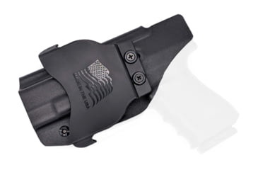 Image of Rounded OWB KYDEX Paddle Holster, Glock 17 19 22 23 26 27 31 32 33 45 Gen 1-5, Right Hand, Black, GLK-171926-BK-RH-OWBPDL
