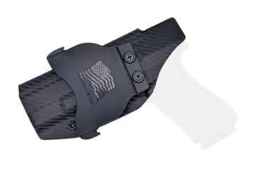 Image of Rounded OWB KYDEX Paddle Holster, Glock 17/22/31 Gen 1-5, Right Hand, Carbon Fiber, GLK-172231-CF-RH-OWBPDL