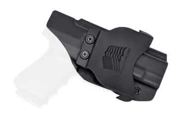 Image of Rounded OWB KYDEX Paddle Holster, Glock 19/19X/23/32/45 Gen 1-5, Left Hand, Black, GLK-192332-BK-LH-OWBPDL