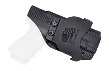 Image of Rounded OWB KYDEX Paddle Holster, Glock 19/19X/23/32/45 Gen 1-5, Left Hand, Carbon Fiber, GLK-192332-CF-LH-OWBPDL