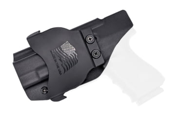 Image of Rounded OWB KYDEX Paddle Holster, Glock 19/19X/23/32/45 Gen 1-5, Right Hand, Black, GLK-192332-BK-RH-OWBPDL