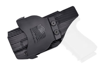 Image of Rounded OWB KYDEX Paddle Holster, Glock 19/19X/23/32/45 Gen 1-5, Right Hand, Carbon Fiber, GLK-192332-CF-RH-OWBPDL