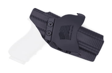 Image of Rounded OWB KYDEX Paddle Holster, Glock 20/21, Left Hand, Carbon Fiber, GLK-2021-CF-LH-OWBPDL