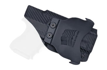 Image of Rounded OWB KYDEX Paddle Holster, Glock 26/27/33 Gen 1-5, Left Hand, Carbon Fiber, GLK-262733-CF-LH-OWBPDL