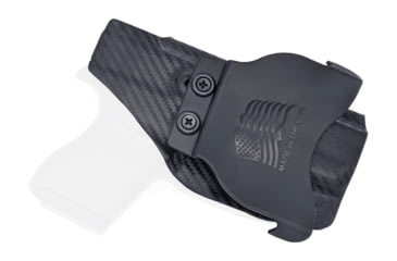Image of Rounded OWB KYDEX Paddle Holster, Glock 43/43X, Left Hand, Carbon Fiber, GLK-G43-CF-LH-OWBPDL