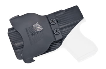 Image of Rounded OWB KYDEX Paddle Holster, Glock 43/43X, Right Hand, Carbon Fiber, GLK-G43-CF-RH-OWBPDL