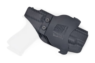 Image of Rounded OWB KYDEX Paddle Holster, Glock 48, Left Hand, Carbon Fiber, GLK-G48-CF-LH-OWBPDL