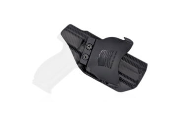 Image of Rounded OWB KYDEX Paddle Holster, Ruger American Full Size, Left Hand, Carbon Fiber, RGR-AMRCNFS9-CF-LH-OWBPDL