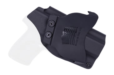 Image of Rounded OWB KYDEX Paddle Holster, Ruger LC9/LC9s/LC380/EC9s, Left Hand, Black, RGR-LC9LC380-BK-LH-OWBPDL