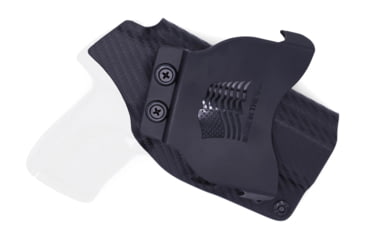 Image of Rounded OWB KYDEX Paddle Holster, Ruger LC9/LC9s/LC380/EC9s, Left Hand, Carbon Fiber, RGR-LC9LC380-CF-LH-OWBPDL