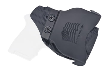 Image of Rounded OWB KYDEX Paddle Holster, S&amp;W M&amp;P Bodyguard 380, Left Hand, Carbon Fiber Black, SWN-BG380L-CF-LH-OWBPDL
