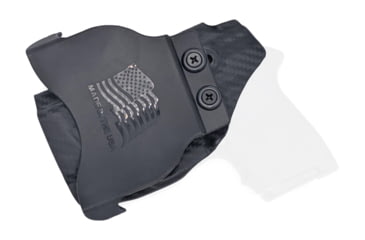 Image of Rounded OWB KYDEX Paddle Holster, S&amp;W M&amp;P Bodyguard 380, Right Hand, Carbon Fiber Black, SWN-BG380L-CF-RH-OWBPDL