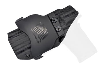 Image of Rounded OWB Paddle Holster, S&amp;W M&amp;P SHIELD 9mm EZ, Left Hand, Black, SWN-MPSHIELD9EZ-BK-LH-OWBPDL