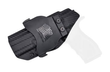 Image of Rounded OWB KYDEX Paddle Holster, Taurus TH9/TH40 Full Size, Right Hand, Carbon Fiber, TRS-TH9TH40-CF-RH-OWBPDL