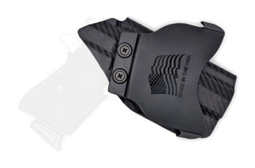 Image of Rounded OWB KYDEX Paddle Holster, Walther PPK/S, Left Hand, Carbon Fiber Black, WTR-PPKS-CF-LH-OWBPDL