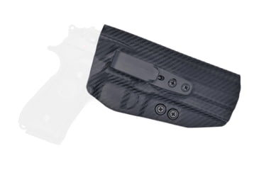 Image of Rounded Tuckable IWB KYDEX Holster, Beretta M9/M9A1/M9A3, Right Hand, Carbon Fiber Black, BTA-M9A1-CF-RH-TUCK