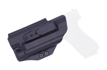 Image of Rounded Tuckable IWB KYDEX Holster, Glock 17 19 19X 22 23 31 32 34 35 45 Gen 1-5 with TLR-1, Left Hand, Black, GLK-1917TLR1-BK-LH-TUCK