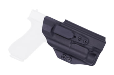 Image of Rounded Tuckable IWB KYDEX Holster, Glock 17 19 19X 22 23 31 32 34 35 45 Gen 1-5 with TLR-1, Right Hand, Black, GLK-1917TLR1-BK-RH-TUCK