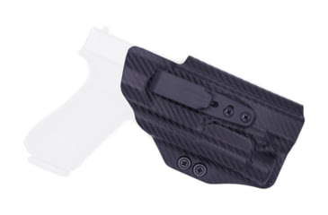 Image of Rounded Tuckable IWB KYDEX Holster, Glock 17 19 19X 22 23 31 32 34 35 45 Gen 1-5 w/TLR-1, Ambidextrous, Carbon Fiber Black, GLK-1917TLR1-CF-TUCK