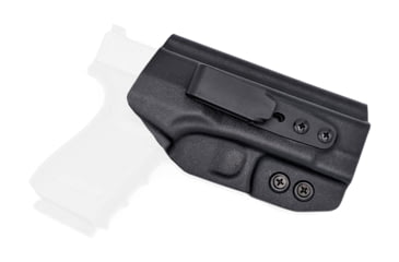 Image of Rounded Tuckable IWB KYDEX Holster, Glock 19/19X/23/32/45 Gen 1-5, Ambidextrous, Black, GLK-192332-BK-AMBI-TUCK