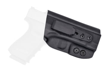Image of Rounded Tuckable IWB KYDEX Holster, Glock 19/19X/23/32/45 Gen 1-5, Right Hand, Black, GLK-192332-BK-RH-TUCK