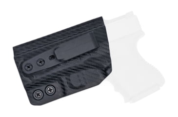 Image of Rounded Tuckable IWB KYDEX Holster, Glock 26/27/33 Gen 1-5, Left Hand, Carbon Fiber, GLK-262733-CF-LH-TUCK