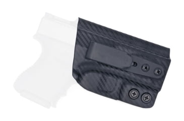 Image of Rounded Tuckable IWB KYDEX Holster, Glock 26/27/33 Gen 1-5, Right Hand, Carbon Fiber, GLK-262733-CF-RH-TUCK