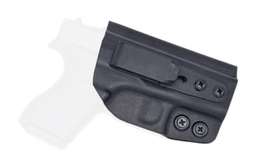Image of Rounded Tuckable IWB KYDEX Holster, Glock 42, Right Hand, Black, GLK-G42-BK-RH-TUCK