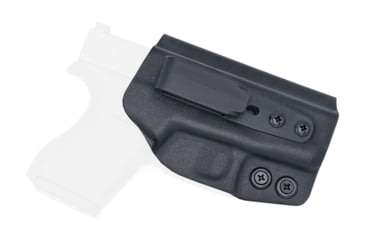 Image of Rounded Tuckable IWB KYDEX Holster, Glock 43/43X, Ambidextrous, Black, GLK-G43-BK-TUCK