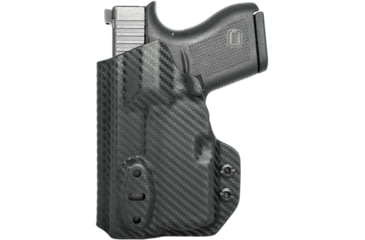 Image of Rounded Tuckable IWB KYDEX Holster, Glock 43/43X w/ TLR-6, Ambidextrous, Carbon Fiber Black, GLK-G43TLR6-CF-TUCK