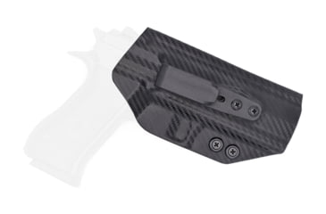 Image of Rounded Tuckable IWB KYDEX Holster, IWI Jericho 941 F9 Full Size Steel Frame, Ambidextrous, Carbon Fiber Black, JRO-941STEELFS-CF-TUCK