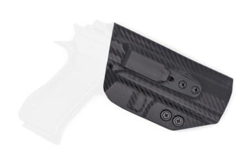 Image of Rounded Tuckable IWB KYDEX Holster, IWI Jericho 941 F9 Full Size Steel Frame, Right Hand, Carbon Fiber Black, JRO-941STEELFS-CF-RH-TUCK