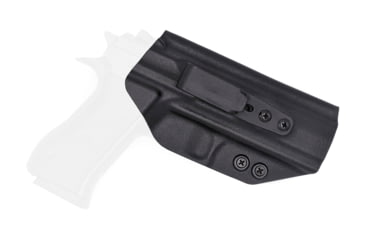 Image of Rounded Tuckable IWB KYDEX Holster, IWI Jericho 941 FS9 Mid Size Steel Frame, Ambidextrous, Black, JRO-941STEELMID-BK-TUCK