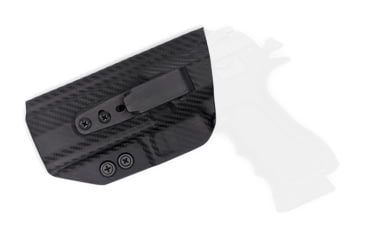 Image of Rounded Tuckable IWB KYDEX Holster, IWI Jericho 941 PL9 Full Size Polymer Frame, Left Hand, Carbon Fiber Black, JRO-941POLYFS-CF-LH-TUCK