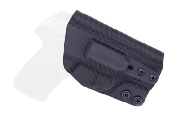 Image of Rounded Tuckable IWB KYDEX Holster, Ruger LC9/LC9s/LC380/EC9s, Right Hand, Carbon Fiber, RGR-LC9LC380-CF-RH-TUCK