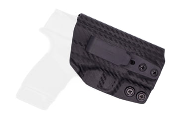Image of Rounded Tuckable IWB KYDEX Holster, Springfield Hellcat, Right Hand, Carbon Fiber, SFA-HELLCAT-CF-RH-TUCK
