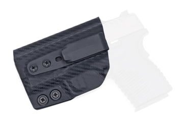 Image of Rounded Tuckable IWB KYDEX Holster, Springfield XD-S 3.3in, Left Hand, Carbon Fiber Black, SFA-XDS-CF-LH-TUCK
