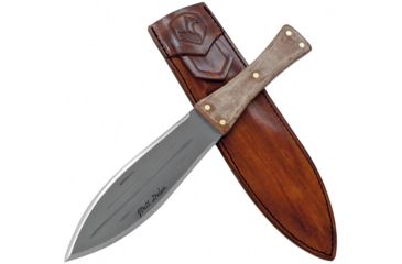 Image of Condor Tool and Knife African Bush Knife Fixed Blade Knife, 7in, 1075HC Steel, Spear Point, Satin, Natural, Canvas Micarta Handle, CTK2807-7.3