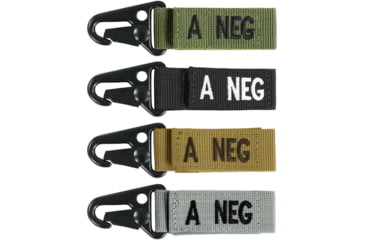 Image of Condor Outdoor Blood Type Key Chain 4 Pcs/Pack, Aneg, Black, 239A-002