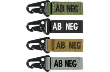 Image of Condor Outdoor Blood Type Key Chain 4 Pcs/Pack, ABneg, Foliage, 239AB-007