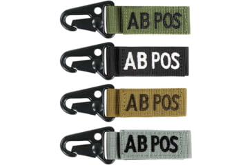 Image of Condor Outdoor Blood Type Key Chain 4 Pcs/Pack, ABpos, Olive Drab, 239AB+001-1