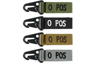Image of Condor Outdoor Blood Type Key Chain 4 Pcs/Pack, Opos, Black, 239O+002-2