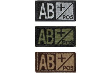Image of Condor Outdoor Blood Type Patch 6 Pcs/Pack, ABpos, Olive Drab/Black, 229AB+001-1